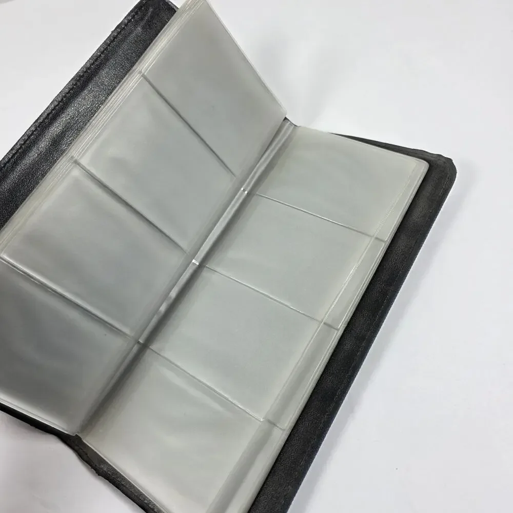 Vintage Business Card Holder Adtech Denim/faux leather Organizer multipage
